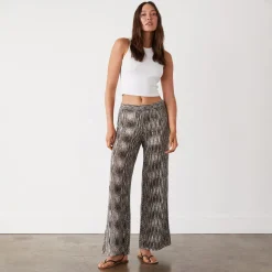 MONROW Space-dye Crochet Wide Leg Pant PECANMULTI Discount